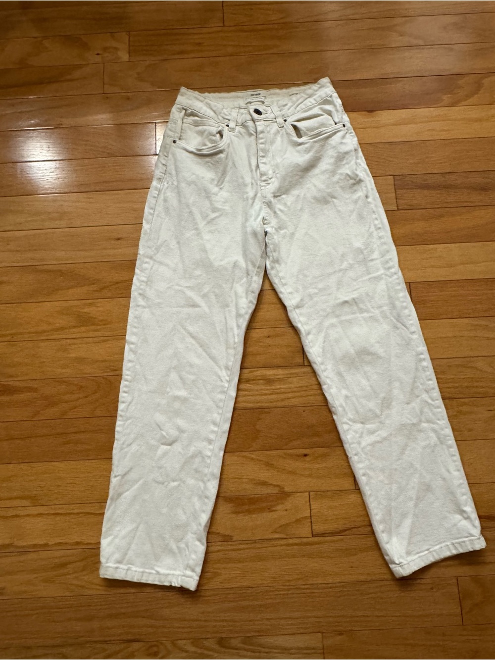 Cotton On Straight Leg Vintage White Denim Jeans Size 6